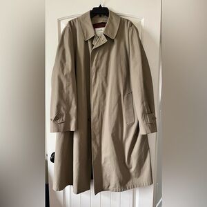 London Fog Towne Vintage 70s Trench Coat Mens 46 Long XL Removable Fur Liner